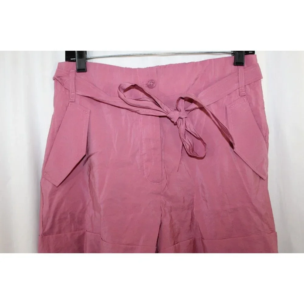 Maison d'Amelie Womens Pink Tie Waist Shorts 8